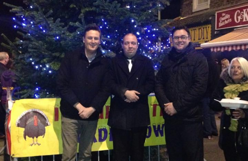 Cllr Christian Cox, Ged Walsh and Peter Anthony- Squires gate